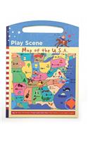 Map of the USA Play Scene [With Sticker(s)]