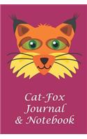 Cat-Fox Journal & Notebook: Premium Blank Lined Notebook- Matte Magenta Cover