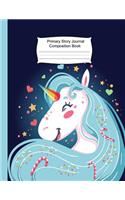 Primary Story Journal Composition Book: Dotted Midline and Picture Space, Grades K-2 School Exercise Book,109 Story Pages, Learn To Write and Draw Journal, cute unicorn (Children's Journal