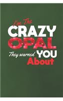 I'm The Crazy Opal They Warned You About: First Name Funny Sayings Personalized Customized Names Women Girl Mother's day Gift Notebook Journal