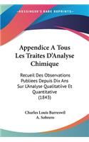 Appendice A Tous Les Traites D'Analyse Chimique