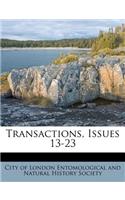 Transactions, Issues 13-23