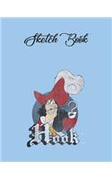 SketchBook: Disney Peter Pan Captain Hook Mischievous Smile Circle Logo Peter Pan Theme SketchBook Blank Pages Notebook for Girls Teens Kids Journal for Kids Bl