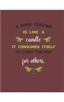 A good teacher is like a candle