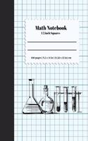 Math Notebook 1/2 Inch Squares: (Math Notebook)
