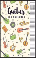 Guitar Tab Notebook: Blank 6 Strings Chord Diagrams & Tablature Music Sheets with Unique Themed Cover