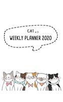 Cat weekly planner 2020: Kawaii cat stuff monthly weekly planner with 12 months Jan 2020 - Dec 2020 for Schedule Organizer, To Do List, Academic Schedule, Appointment Calend