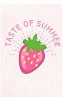 Taste of Summer: Strawberry Journal Notebook Planner, Dot Grid 100 Pages (6" X 9")