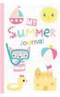 My Summer Journal: Cute Blank Notebook with Lined Pages 6" x 9"(15.2 cm x 22.8 cm), 50 Sheets/100 Pages Vacation and Holiday Diary to Write Your Thoughts and Record Yo