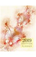 2019 Butterfly Gratitude Journal Daily Planner: Academic Hourly Organizer in 15 Minute Interval; Appointment Calendar with Address Book; Monthly & Weekly Goals Diary with Inspirational Quotes
