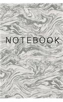 Notebook: Gray and White Marble Unlined Notebook - Blank Journal (6 x 9 inches) - 100 pages, Glossy Cover