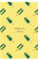 Popsicle Notes: 6"x9" Notebook Watercolor Texture Design Popsicle Ice Cream Pattern Cover. 108 Blank Lined Pages Matte Softcover Note Book Journal