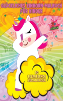 Glückliches Einhorn-Malbuch für Kinder