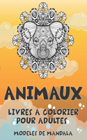 Livres à colorier pour adultes - Modèles de mandala - Animaux