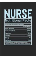 Nurse Nutritional Facts: 6x9 college ruled notebook, 120 Pages, Composition Book and Journal, funny gift for your favorite Nurse