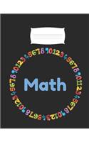 Math Notebook: Squared graph paper large quad ruled squares