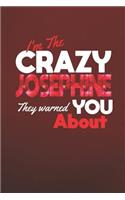 I'm The Crazy Josephine They Warned You About: First Name Funny Sayings Personalized Customized Names Women Girl Mother's day Gift Notebook Journal