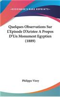Quelques Observations Sur L'Episode D'Aristee a Propos D'Un Monument Egyptien (1889)