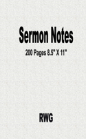 Sermon Notes: 200 Pages 8.5" X 11"