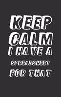 Keep Calm I Have A Spreadsheet For That