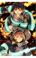 NoteBook: Shinra Kusakabe, Enen no shouboutai anime, amazing poster, Journal for Writing, Size 6" x 9", 120 Pages.