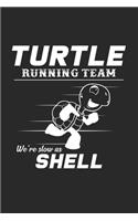 Turtle running team show as shell