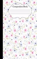 Composition Book: Watercolor Floral Print Notebook Journal 8.5" x 11" 120 pages college ruled