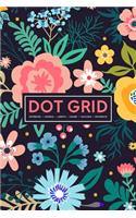 Dot Grid Notebook - Journal- Libreta - Cahier - Taccuino - Notizbuch: 110 Dotted Pages of Bullets for Journaling, Note Taking or to Create Your Own Planner, Organizer or Diary: Yellow & Pink Modern Florals 994-0