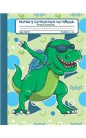 Primary Composition Notebook Story Journal: Cool Dabbing Trex Dinosaur Notebook with Picture Space and Handwriting Practice Paper for Kids in Kindergarten, First and Second Grade, 100 Blank Wr