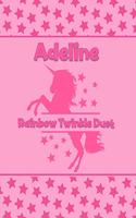 Adeline Rainbow Twinkle Dust: Personalized Draw & Write Book with Her Unicorn Name - Word/Vocabulary List Included for Story Writing