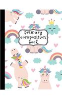 Primary Composition Book: Unicorn Primary Composition Notebook K-2, Unicorn Notebook For Girls, Primary Composition Books, Handwriting Notebook (Top Line, Dotted Mid-Line, Ba