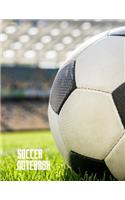 Soccer Notebook: 8.5 x 11 inch, college ruled composition book, soccer journal, composition book for kids, 150 pages