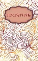 Gold-Brown Wavy Vibrant Journal: For Art Lovers and Writers: Blank Lined Paper Notebook (6x9 Inch - 70 Sheets/140 Pages)