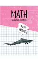 Math Graph Paper Notebook: Blank Graph Note Book Pages - Goblin Shark Pink Equations