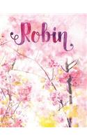 Robin: Personalized Journal - A Pink Cherry Blossom Diary