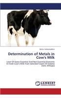 Determination of Metals in Cow's Milk