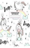 Composition Notebook: Unicorn Journal for Girls, Teen and Women Cute Matte Cover Design with Blank Lined Interior College Ruled (Great as Party Favors, Gifts, Diary, Jour