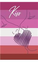 Lesbian Flag Kiss Journal: Blank lined Journal/Notebook for lesbians