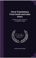 Verse Translations From Greek and Latin Poets