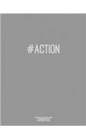 Notebook for Cornell Notes, 120 Numbered Pages, #ACTION, Grey Cover