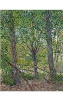 Trees, Vincent Van Gogh. Blank Journal: 150 Blank Pages, 8,5x11 Inch (21.59 X 27.94 CM) Soft Cover