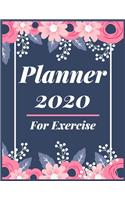 Planner 2020 for Exercise: Pretty Simple Planner - 2020 Planner (8.5&#8242; x 11&#8242; ), 128 pages