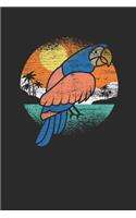 Parrot Retro Sunset: Parrots Notebook, Graph Paper (6" x 9" - 120 pages) Animal Themed Notebook for Daily Journal, Diary, and Gift