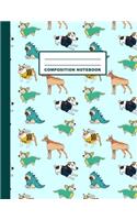 Composition Notebook: Cute Dogs Pattern Cover Design - Wide Ruled - 120 Blank Lined Pages - 8.5" X 11" - Matte Finished Soft Cover