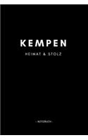 Kempen: Notizbuch, Notizblook, Notizheft, Notizen, Block, Planer - DIN A5, 120 Seiten - Liniert, Linien, Lined - Deine Stadt, Dorf, Region und Heimat