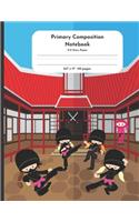 Primary Composition Notebook K-2 Story Paper 8.5 x 11 110 pages: Ninja Kids