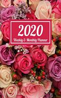 2020 Weekly & Monthly Planner: Multicolor Roses Pink Purple Blush Roses Floral Dated Weekly Planner - Time Management - Increase Productivity - Weekly Agenda - 8.5" x 11" Organize