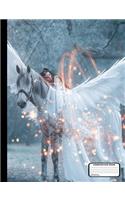 Magical Princess and Flying Unicorn Composition Notebook - Blank Unruled 200 Pages / 100 Sheets, 9-3/4