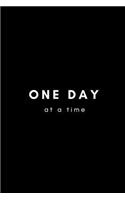 One Day At A Time: Addiction Recovery Wide Lined 6x9 Notebook/Journal
