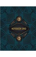 Notebook grid: Ethnic floral pattern: Notebook Journal Diary, 120 pages, 8" x 10"